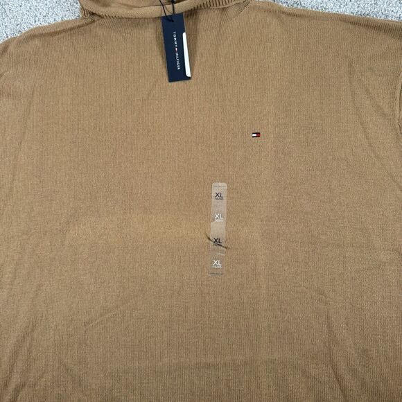 Tommy Hilfiger Sweater Womens XL Relaxed Fit Mockneck Academia Preppy Tan - Picture 4 of 12